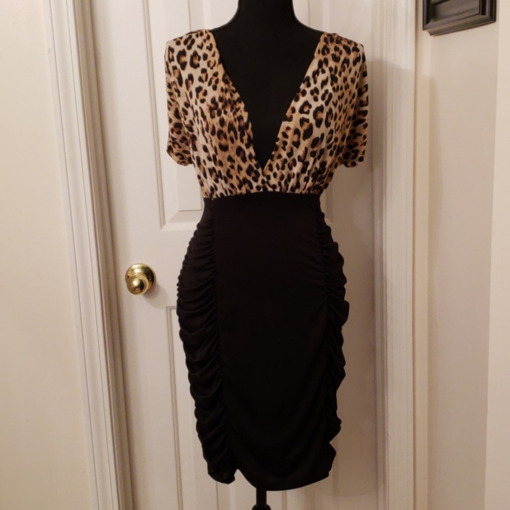 Leopard Print Sexy Bodycon Party Club Dress